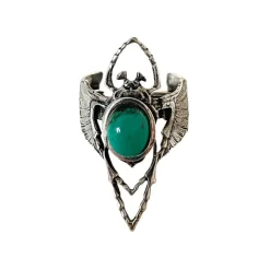 Bague Beetle Argentée Turquoise