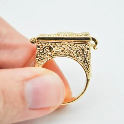 Bague Boîte Secrète Serpent Dorée