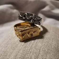 Bague Boîte Secrète Serpent Dorée