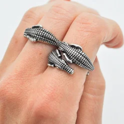 Bague Double Crocodile