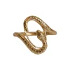 Bague Double Snake Dorée