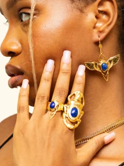 Bague Oscar Dorée Lapis Lazuli