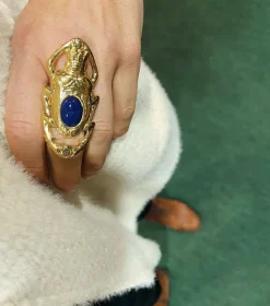Bague Oscar Dorée Lapis Lazuli