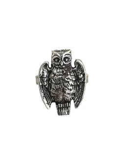 Bague petit hibou argentée