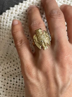 Bague petit hibou dorée