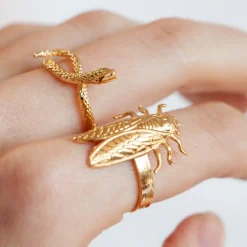 Bague Petite Cigale Cica dorée