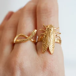Bague Petite Cigale Cica dorée