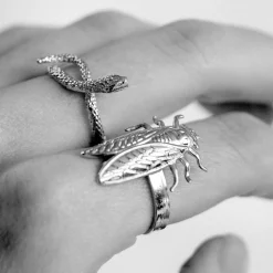 Bague Petite Cigale Cica Argentée