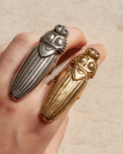 Bague Scarabée Lucidota Dorée