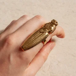Bague Scarabée Lucidota Dorée