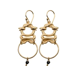 Boucles d'Oreilles 2 Serpents Dorées