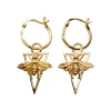 Boucles d'Oreilles Abeilles Pendantes Dorées