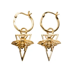 Boucles d'Oreilles Abeilles Pendantes Dorées