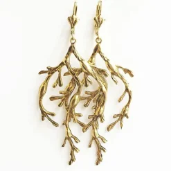 Boucles d'oreilles Algue Dorées