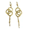 BOUCLES D'OREILLES ANNEAUX ET CHAINE DOREES