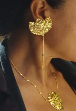 Boucles d'oreilles Austine Feuilles Dorées