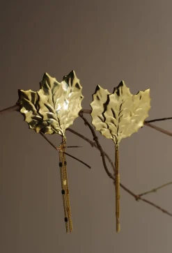 Boucles d'oreilles Austine Feuilles Dorées