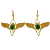 Boucles d'oreilles Beetle Dorées Jade