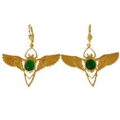 Boucles d'oreilles Beetle Dorées Jade
