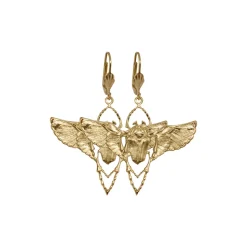 Boucles d'Oreilles Beetle Dorées