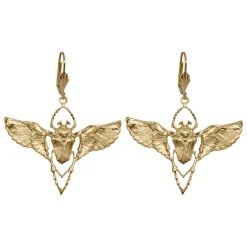 Boucles d'Oreilles Beetle Dorées