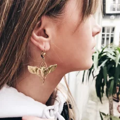 Boucles d'Oreilles Beetle Dorées