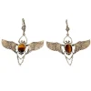 Boucles d'oreilles Beetle Argentées Oeil de Tigre