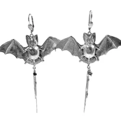 BOUCLES D'OREILLES CHAUVE-SOURIS ARGENT