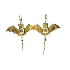 BOUCLES D'OREILLES CHAUVE-SOURIS DOREES
