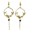 Boucles d'Oreilles Créole en Fleur Dorées