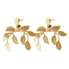 Boucles d'Oreilles Laurier Dorées
