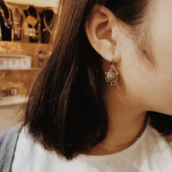Boucles d'Oreilles Mini Panthère Dorées