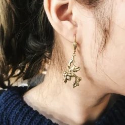 Boucles d'Oreilles Nature Dorées