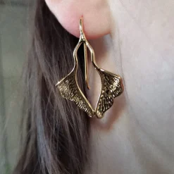 Boucles d'Oreilles Petit Ginkgo Dorées