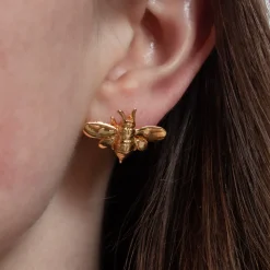 Boucles d'Oreilles Petite Bee Dorées