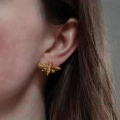 Boucles d'Oreilles Petite Bee Dorées