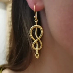 Boucles d'Oreilles Serpent Dorées