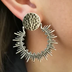 Boucles d'oreilles Soleil Argentées