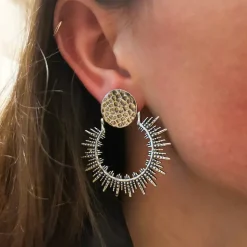 Boucles d'oreilles Soleil Argentées