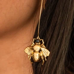 Boucles d'Oreilles Tige Bee Dorées