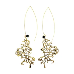 Boucles d'oreilles Tige Corail dorée