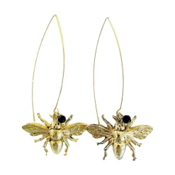 Boucles d'Oreilles Tige Insecte Dorées