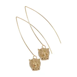 Boucles d'Oreilles Tige Panthère Dorées