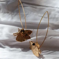 Boucles d'oreilles Tige Papillon dorée