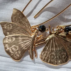 Boucles d'oreilles Tige Papillon dorée