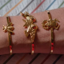 Bracelet 2 Mini Scarabées doré