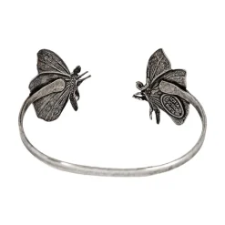 Bracelet Double Petit Papillon Argenté