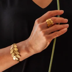 Bracelet Feuille d'Acacia Doré