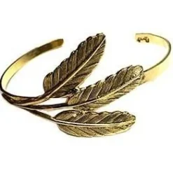 Bracelet Jonc 3 Feuilles Doré