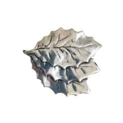 Broche 3 Feuilles Argentées